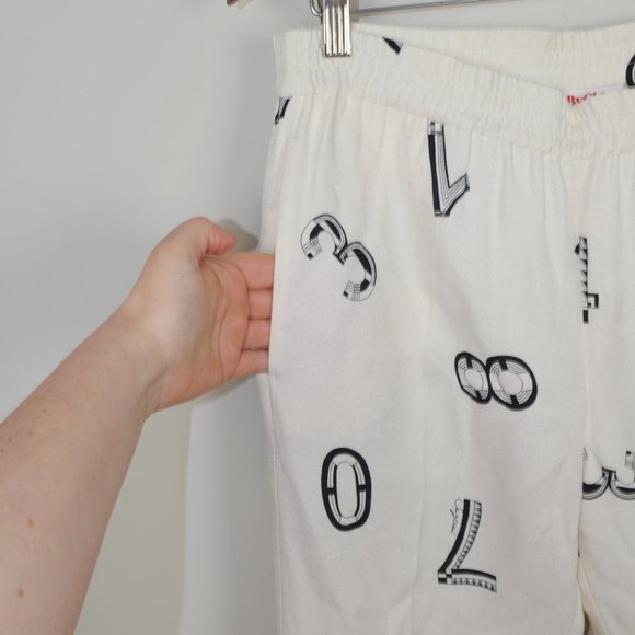 See by Chloé Ivory Number Print Woven Track Pants - Picture 6 of 9